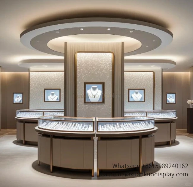 glass jewellery display cabinets Custom Jewelry Display Cabinets for Luxury Boutiques| XuanKuo Display