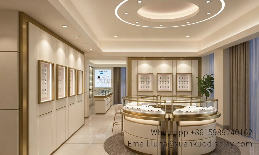 jewellery shop interior design Vietnam jewelry display cabinet (7)