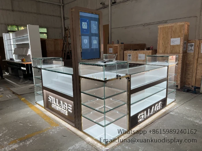 custom jewelry mall kiosk with led glass display (6)