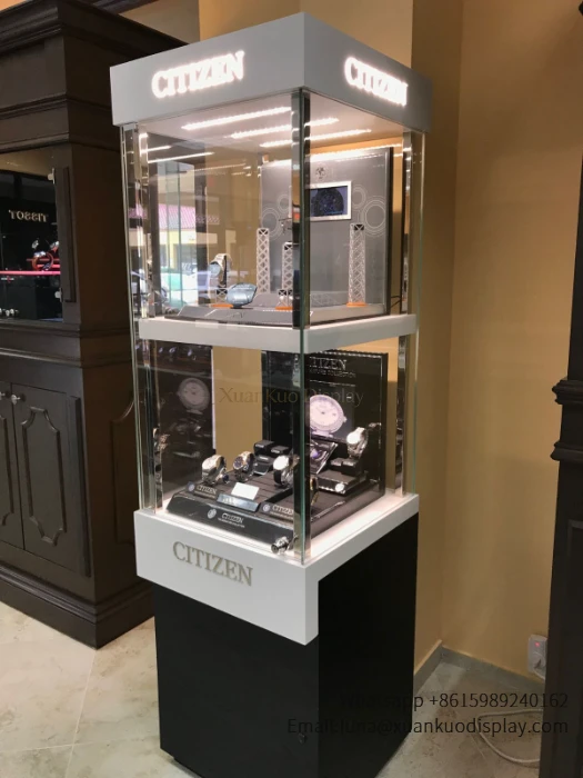vertical floor standing custom display furniture for watch brand retail shop