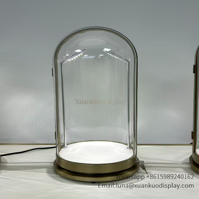 dustproof glass dome for custom jewelry pedesta