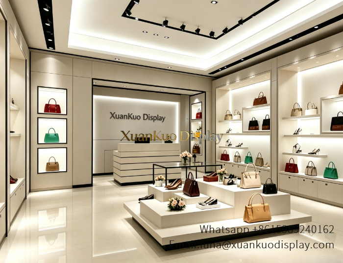 bag store display furniture handbag wall showcase
