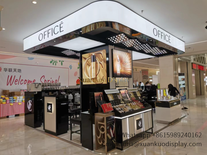 brand makeup table led backlit cosmetic trial table for mall beauty booth