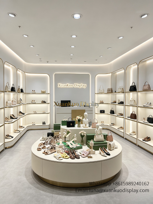 Women’s Shoe Display Fixture For Footwear & Handbag Boutique