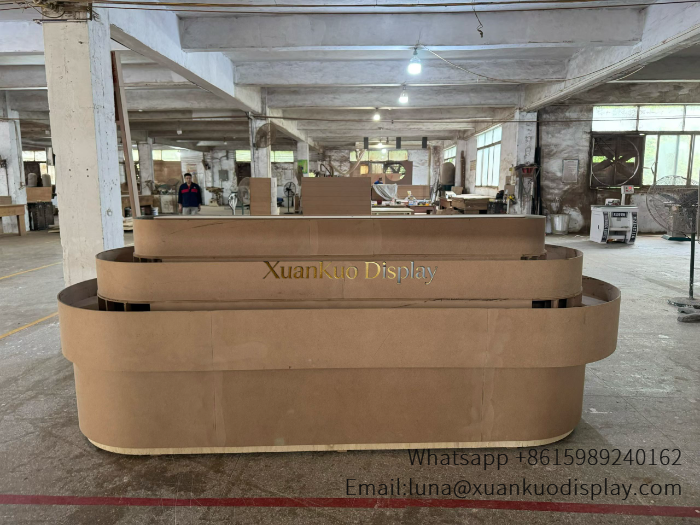 glass jewellery display cabinets curved perfume sampling display island led base fragrance tester counter