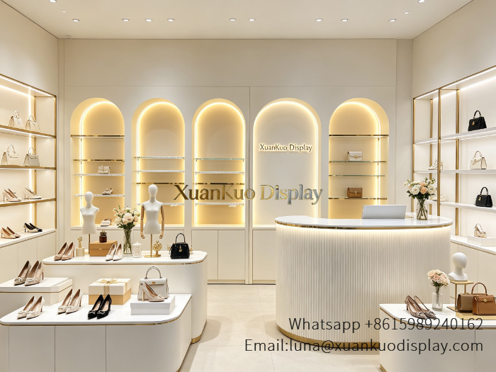 light luxury handbag and shoe display furniture arched wall niche showcase