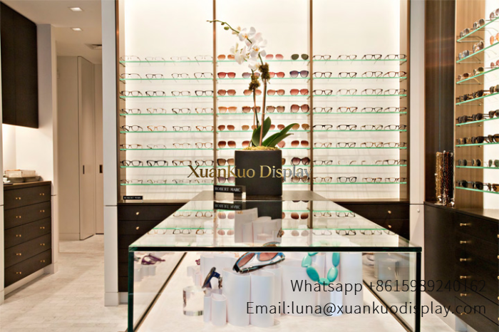 glass jewellery display cabinets luxury optical shop furniture wall display shelves glass trial counter