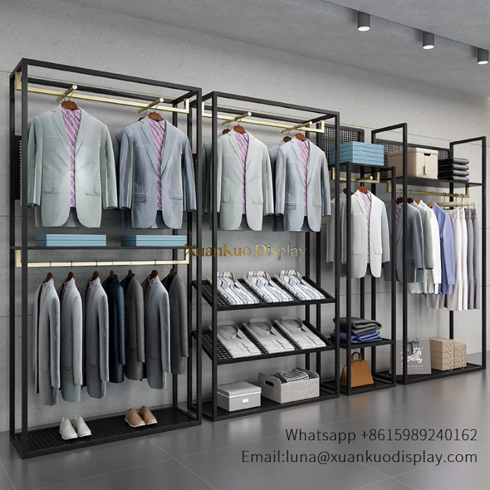 modular metal apparel retail display furniture for men formal wear boutique