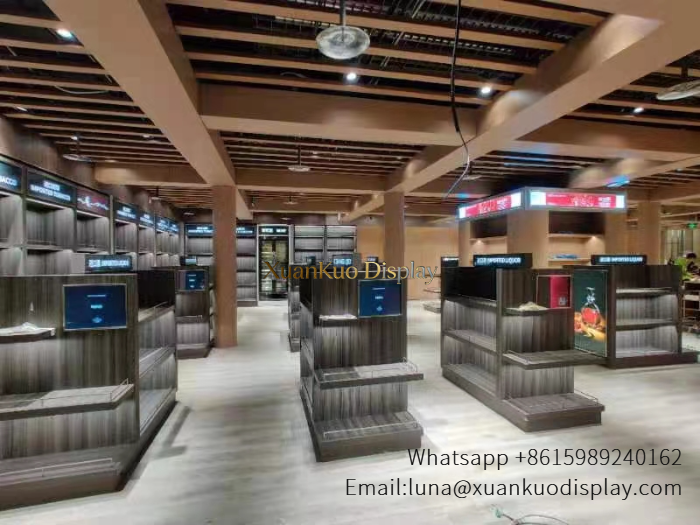 perfume showcase counter wood retail fixture (2)