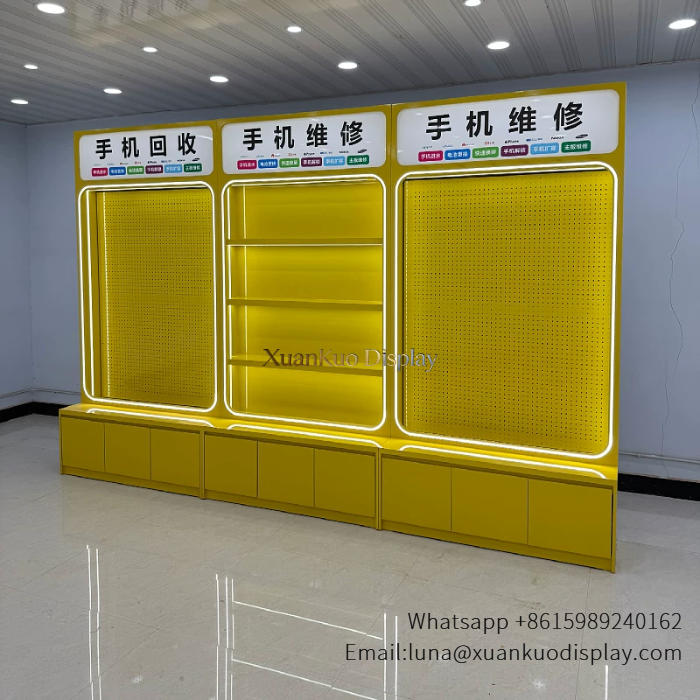 glass jewellery display cabinets wall mounted mobile phone display cabinet with led border light