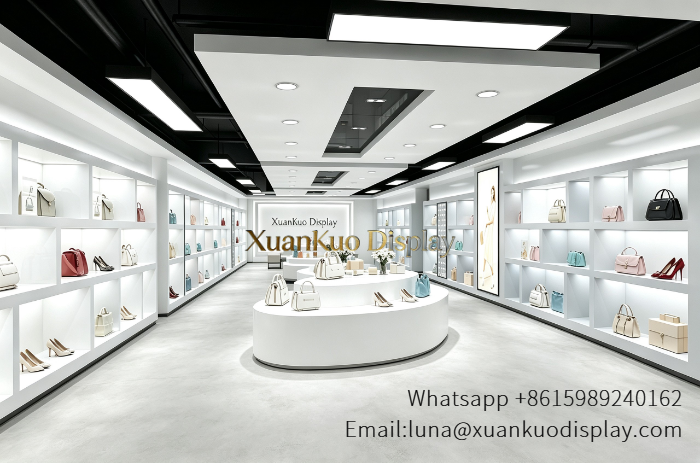 Custom Shoe Display Furniture  For Footwear & Handbag Boutique