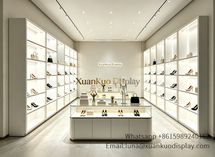 Shoe Display Shelves For Women Footwear Boutique